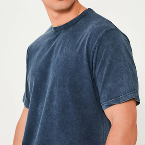 High quality Wholesale <b>Knitted</b> Breathable Acid washed Casual Men's Short Sleeve T-Shirt and Shorts <b>Set</b> New Arrival - Product Image 5