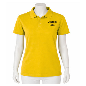 Polo para Mujer, Color Sólido, 100% Algodón Jersey, Tejido de Punto, Manga Corta, Transpirable, con Botones, Corte Regular, Impresión de Logotipo Personalizado en la Parte Delantera - Product Image 1