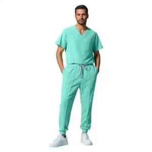 Tenues d'infirmières unisexes en gros, ensembles de blouses médicales personnalisées 100 % coton toile, design hospitalier, vente chaude - Product Image 6