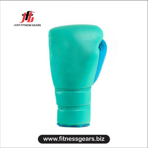 Gants de boxe Just Fitness Gears en PU, avec lacets, pour adultes, respirants, couleur vert-bleu - Product Image 2