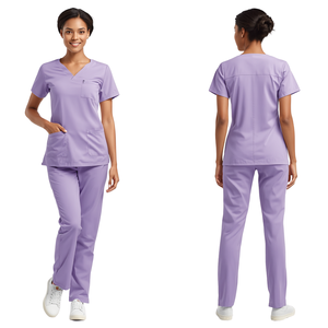 Hot Sale Wholesale Price Women's Lavender Nursing <b>Scrub</b> Set Medical Workwear Apparel - Product Image 1
