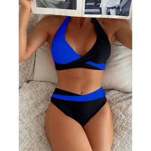 Costume da Bagno Bikini da Donna Due Pezzi Multicolore ad Asciugatura Rapida, Alla Moda, per Spiaggia - Product Image 1