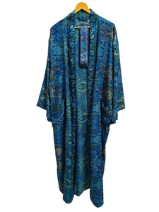 ชุดคลุมยาวระดับข้อเท้า ผ้าไหมหลากสี ชุดนอน ชุดคลุมสไตล์อินเดีย วินเทจ ผ้าไหมซารีรีไซเคิล คิโมโน - Product Image 5