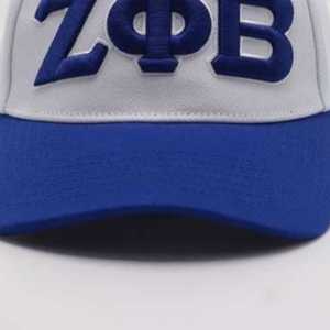 หมวกแก๊ป Zeta Phi Beta ปักลาย ZPB สีน้ำเงินขาว ปีกแบน ปรับขนาดได้ สำหรับชมรมนักศึกษา ดีไซน์ทันสมัย สวมใส่สบาย - Product Image 4