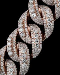 Premium Quality Rose Gold Plated Diamond <b>Statement</b> <b>Necklace</b> Pave Setting Link Chain Luxury Unisex Party Jewelry - Product Image 4