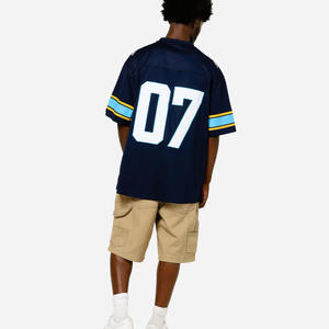 Camiseta de Fútbol Americano Oversize para Hombre, Transpirable, Manga Corta, con Número Estampado, Malla, Estilo Urbano, Venta al por Mayor OEM para EE. UU. - Product Image 3