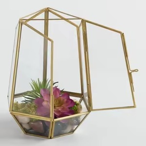 Contemporary Design Metal Terrarium Glass Planter Decorative Indoor Plant Holder Home Accent - Product Image 6