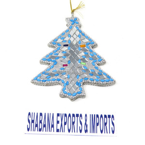 เครื่องประดับแขวนต้นไม้ประดับลูกปัดแก้วสีสันสดใสที่แขวนต้นคริสต์มาสสีเขียวขนาดเล็กสำหรับปาร์ตี้อีฟจากอินเดีย - Product Image 4