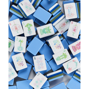 Juego de Mahjong Americano de Lujo Personalizado en Acrílico Azul, 160 Fichas, Regalo para Adultos - Product Image 1