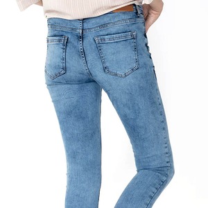 Women Denim Pants Custom Logo High Quality 100% Cotton Washed Good Quality And Comfortable <b>Fabric</b> Denim Jeans Pants - Product Image 3