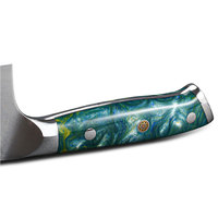 Couteau de chef en acier Damas, outil de cuisine professionnel, forgé à la main, manche ergonomique, étui en cuir, lame durable