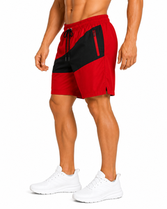 Men's Color <b>Blocked</b> Windbreaker Shorts With Drawstring Quick Dry latest Design Geometric Pattern Mid Waist Woven Polyester short - Product Image 4