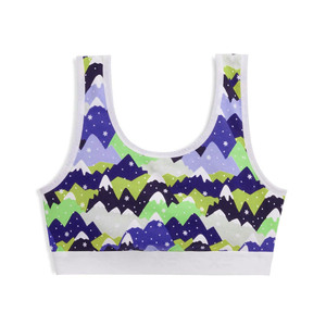 เสื้อชั้นในกีฬาแบบ Racerback สำหรับผู้หญิง ลายภูเขา ระบายอากาศได้ดี รองรับปานกลาง เหมาะสำหรับโยคะ พร้อมโลโก้ที่ชายเสื้อ (แบบ OEM สั่งทำได้) - Product Image 4
