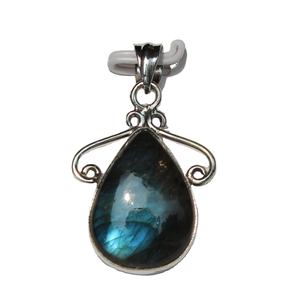 Rudra Gems - Precio al por mayor: Colgante de plata de ley 925 con cabujón de labradorita en forma de gota, estilo BOHEMIA, valorado por tercera parte, con propiedades curativas - Product Image 5