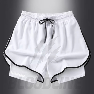 Pantalones Cortos Deportivos BLOODLINE para Hombre, Negros, con Cordón, Logotipo Estampado por Transferencia Térmica, Cintura Media, Transpirables, de Punto - Product Image 3