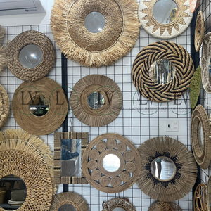 Espejo Redondo de Pared Hecho a Mano con Hierba Marina Ecológica, Espejos Decorativos Estilo Rústico para Sala de Estar, Venta al por Mayor desde Vietnam - Product Image 5