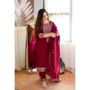 Magnifique ensemble haut et pantalon indien et pakistanais avec Dupatta pour la fête - Product Image 3
