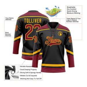 Maillot de hockey sur glace pour équipe, vêtements de sport, impression personnalisée du nom et du numéro, vente en gros sur mesure - Product Image 2