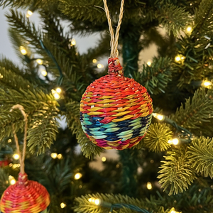 Ornement de Noël rustique en forme de boule de jonc de mer, décoration de fête faite à la main, fournisseur vietnamien Kingcraftviet - Product Image 4