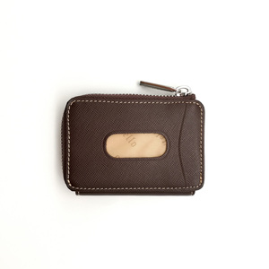 Hot Pick Castello Luxury Saffiano Leather Genuine Accordion Zippered Credit Card Utility Pouch 10x6.5x2.5cm Fashion Black Dark - Product Image 3