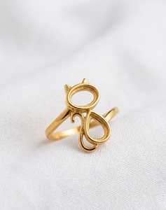 <b>Cat</b> <b>Ring</b> Blank 5x7mm Oval and Pear Setting 925 Sterling Silver Multi Stone Semi Mount <b>Cat</b> Theme Bypass <b>Ring</b> Base DIY Jewelry - Product Image 4