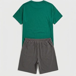 Ensemble décontracté homme 2026 : T-shirt classique à poches et short – Tenue d'été en tissu doux, coupe décontractée, ensemble deux pièces minimaliste personnalisable - Product Image 5