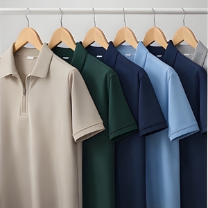 เสื้อโปโลคอซิปผ้าปิเก้เนื้อแน่น 220 GSM สไตล์มินิมอลทันสมัย ซิปครึ่งตัว เสื้อยืดโปโลคอซิป  ผู้จำหน่ายเสื้อผ้าสไตล์สตรีท - Product Image 2