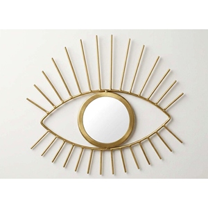 Modern Minimalist <b>Gold</b> Oval Metal Wall <b>Mirror</b> with Bohemian Design Eco-Friendly Home Decor for Living Room Bedroom Entryway - Product Image 1