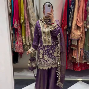 PinkCityBlocks - Traje Salwar Kameez Tradicional para Mujer, en Georgette, Corte Entallado, para Bodas Indias/Pakistaníes, Fiestas de Invierno - Product Image 2