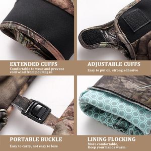 Camouflage Hunting Gloves, Lightweight Full Finger/Fingerless Gloves Anti-Slip Camo Bow Glove Outdoor - Product Image 5