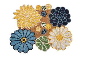 Sets de table rectangulaires faits à la main en feuilles de palmier vertes tissées avec des perles de verre, artisanat décoratif Sami pour restaurant, hôtel, table à manger - Product Image 5