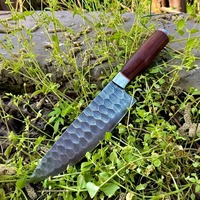 Couteau de chef Damas fait main, style industriel, ambidextre, pour cuisine, avec manche en bois, longueur de lame 8-9,9 pouces