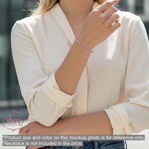 สร้อยข้อมือเพชรแท้ 100% จาก [เชอรี จิวเวลส์] ดีไซน์คลาสสิคทรงมาร์คีส์ ทองคำแท้ 18K สี FG ระดับความสะอาด SI1-2 - ของขวัญสำหรับเธอ - Product Image 4