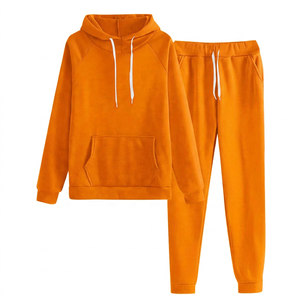 Conjunto Deportivo Unisex Ecológico Ligero con Capucha Morada, Sudadera de Manga Corta de Color Sólido, Pantalones Deportivos con Bolsillos Laterales - Product Image 2