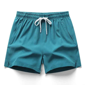 Shorts de bain vert pour homme, décontractés, pour la plage, taille élastique avec cordon de serrage, shorts d'été pour activités aquatiques, vêtements de vacances en plein air, coton/polyester - Product Image 6