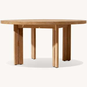 Table ronde en teck robuste et résistant, idéale pour la terrasse de la maison ou comme belle table à manger. - Product Image 1
