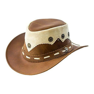 Estilo occidental australiano, 100% cuero auténtico aceitoso y gamuza, construcción bicolor, ojales integrados, correa de cuero extraíble para la barbilla. - Product Image 1