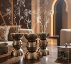 Juego de Fragancias para el Hogar Majestic, Colección de Lujo de 4 Piezas con Quemador de Bakhoor, Porta Incienso para Espacios Contemporáneos, Aroma a Sándalo, Duradero - Product Image 5