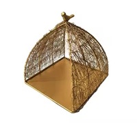 Panier cadeau écologique en fil métallique avec poignée - Rangement multifonction pour fruits, pain et collations - Design moderne pour table à manger