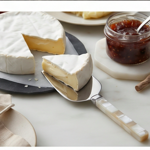 Juego de 3 cuchillos para queso de acero inoxidable, tenedor para queso, espátula para servir con mango de resina para uso en la cocina - Product Image 6