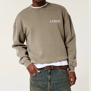 Sudadera de Cuello Redondo para Hombre, 100% Algodón, Felpa Francesa, Corte Regular, Informal, Color Sólido, Logotipo Frontal con Impresión Digital por Transferencia - Product Image 2