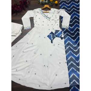 Hermoso Traje Anarkali para Mujer para Fiestas, Elegante Conjunto de Traje con Bordado de Hilo - Product Image 5