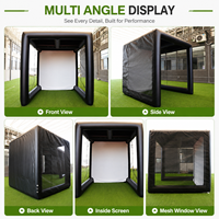 Tente de simulateur de golf gonflable personnalisée, enclos d'entraînement de golf commercial portable avec écran, OEM ODM, taille et logo personnalisés