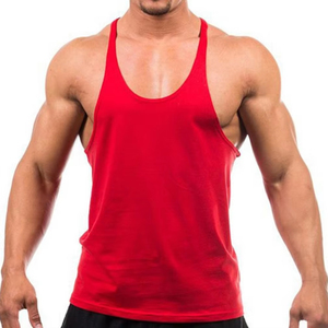 Débardeur sans manches en coton et élasthanne tricoté de couleur unie rouge pour homme, col marin, respirant, décontracté, pour l'entraînement, la salle de sport et le quotidien - Product Image 5