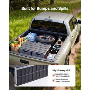 2 Packs 65L Plastic Collapsible Storage Bins with Lids and Handles Stackable Folding Storage <b>Crates</b> Holds 84 Lbs Per Bin H - Product Image 6