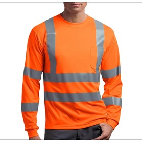 เสื้อเชิ้ตทำงานแขนยาวทรงปกติสำหรับผู้ชาย เสื้อเชิ้ตยูนิฟอร์มอุตสาหกรรมแบบมองเห็นได้ชัดเจนพร้อมแถบสะท้อนแสง - Product Image 1