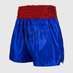 Shorts de compétition Muay Thai de qualité supérieure au design traditionnel, respirants, à séchage rapide, en satin/polyester contrastant pour le kickboxing - Product Image 1