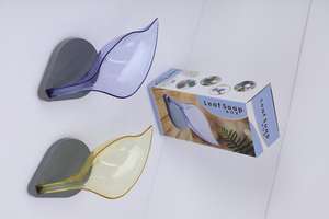 Jabonera Decorativa con Forma de Hoja, Antideslizante, Impermeable, Fácil de Limpiar, Hecha de Plástico Duradero, Moderna, para Baño - Product Image 3