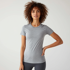 Camiseta de Mujer de 230 GSM, Mezcla de Algodón y Spandex, Corte Ajustado, Manga Corta, con Personalización OEM ODM - Product Image 3