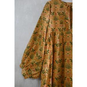 Vestido de Verano de Algodón con Estampado de Bloques para Mujer, Hecho a Mano, Estilo Bohemio - Product Image 2